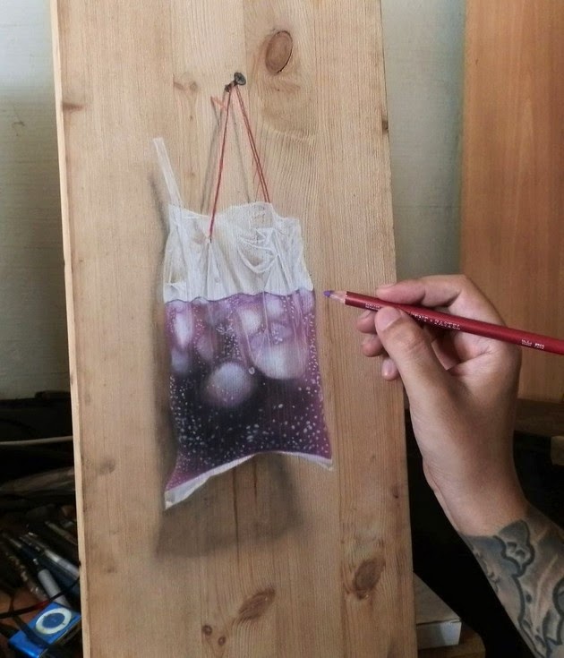 Photorealistic Drawings on Wooden Boards-3