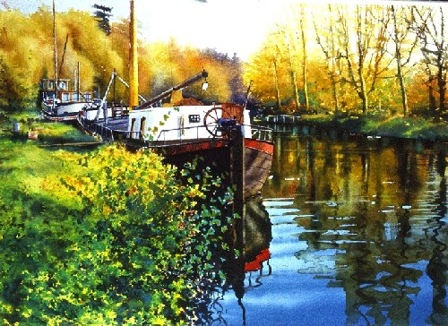 12-Boat-Medway-Joe-Francis-Dowden-Photo-Realistic-Watercolour-Paintings-www-designstack-co
