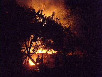 Oficial de la Polic�a resulta con quemaduras durante incendio en su vivienda en Barahona