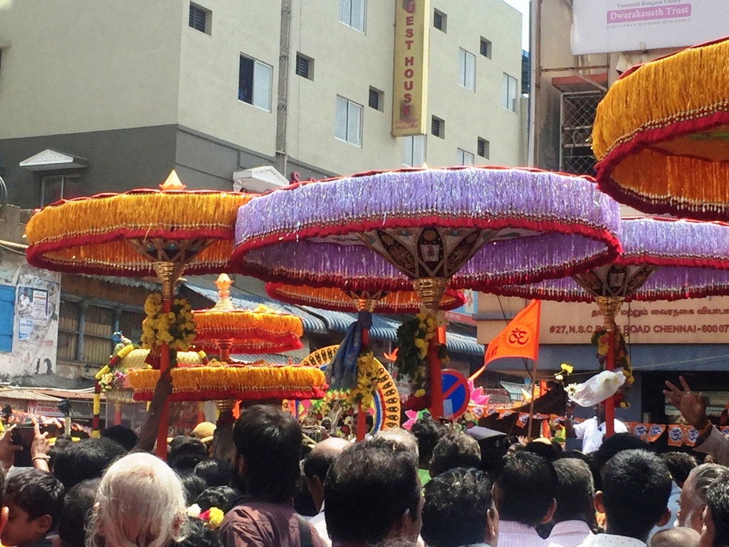 VELUDHARAN TEMPLES VISIT Umbrellas procession from Chennai to