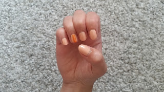 Clothes & Dreams: NOTD: A Stripe of Orange: Catrice Ultimate Nudes, Inglot 310
