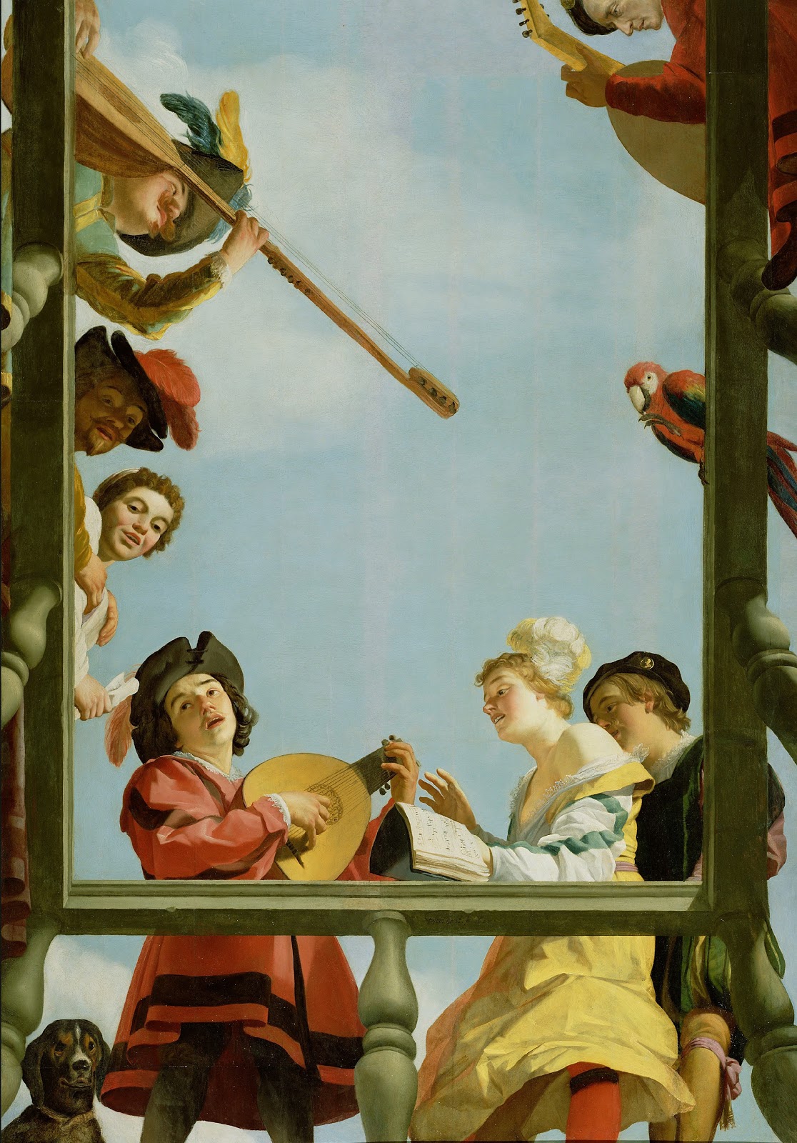 Gerrit van Honthorst Musial group on a balony