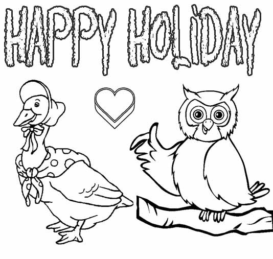 Happy Holiday Coloring Pages title=