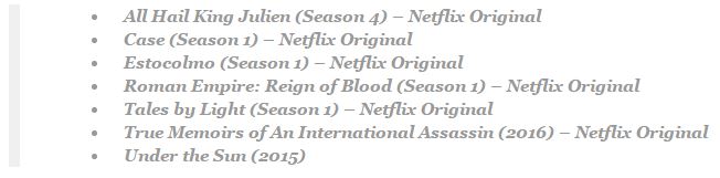 Netflix November 2016