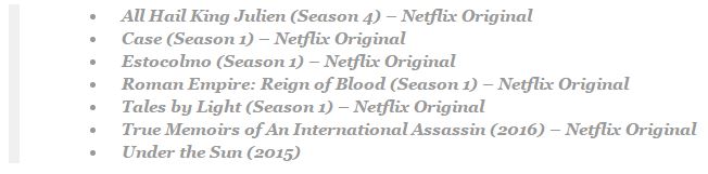 Netflix November 2016