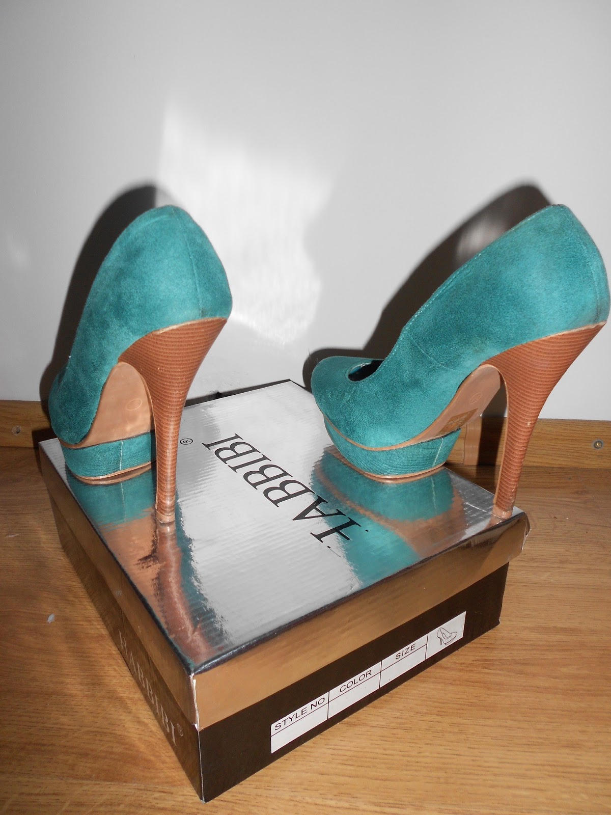 About Beauty: Pantofi turcoaz cu toc si platforma nr.37