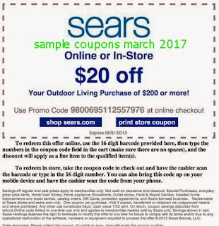 free Sears coupons march 2017