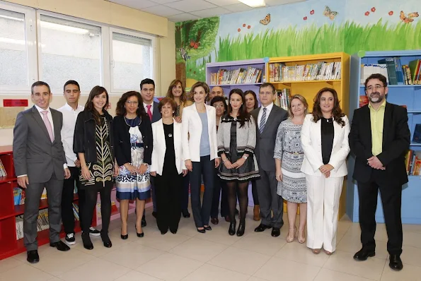 Queen Letizia of Spain attended the opening of the 2015/2016 school year at the college of education and primary school Margues de Santillana