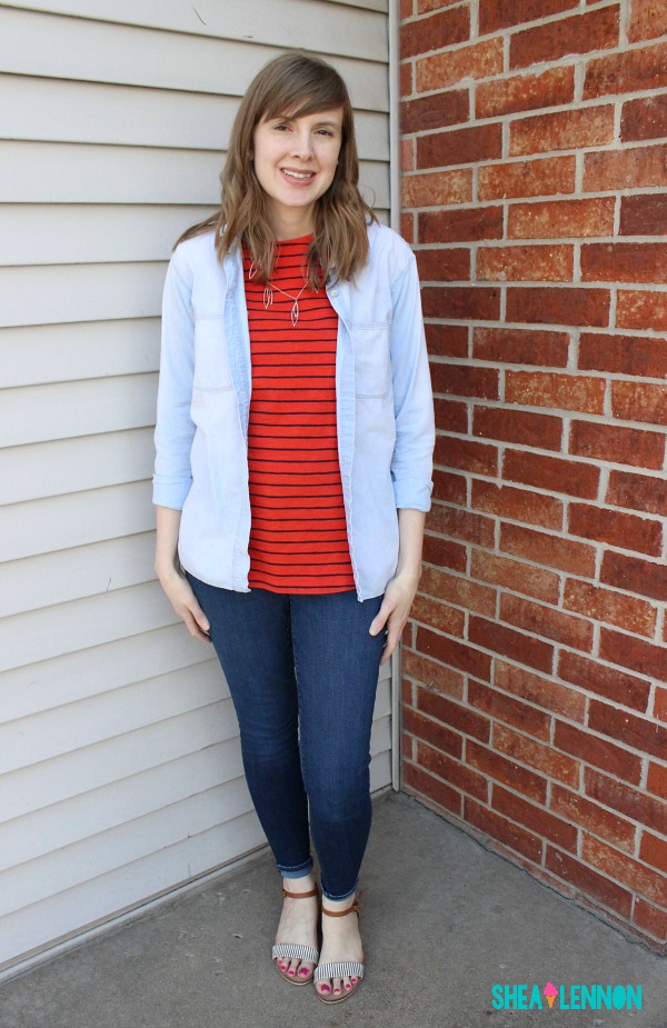 red stripe outfit