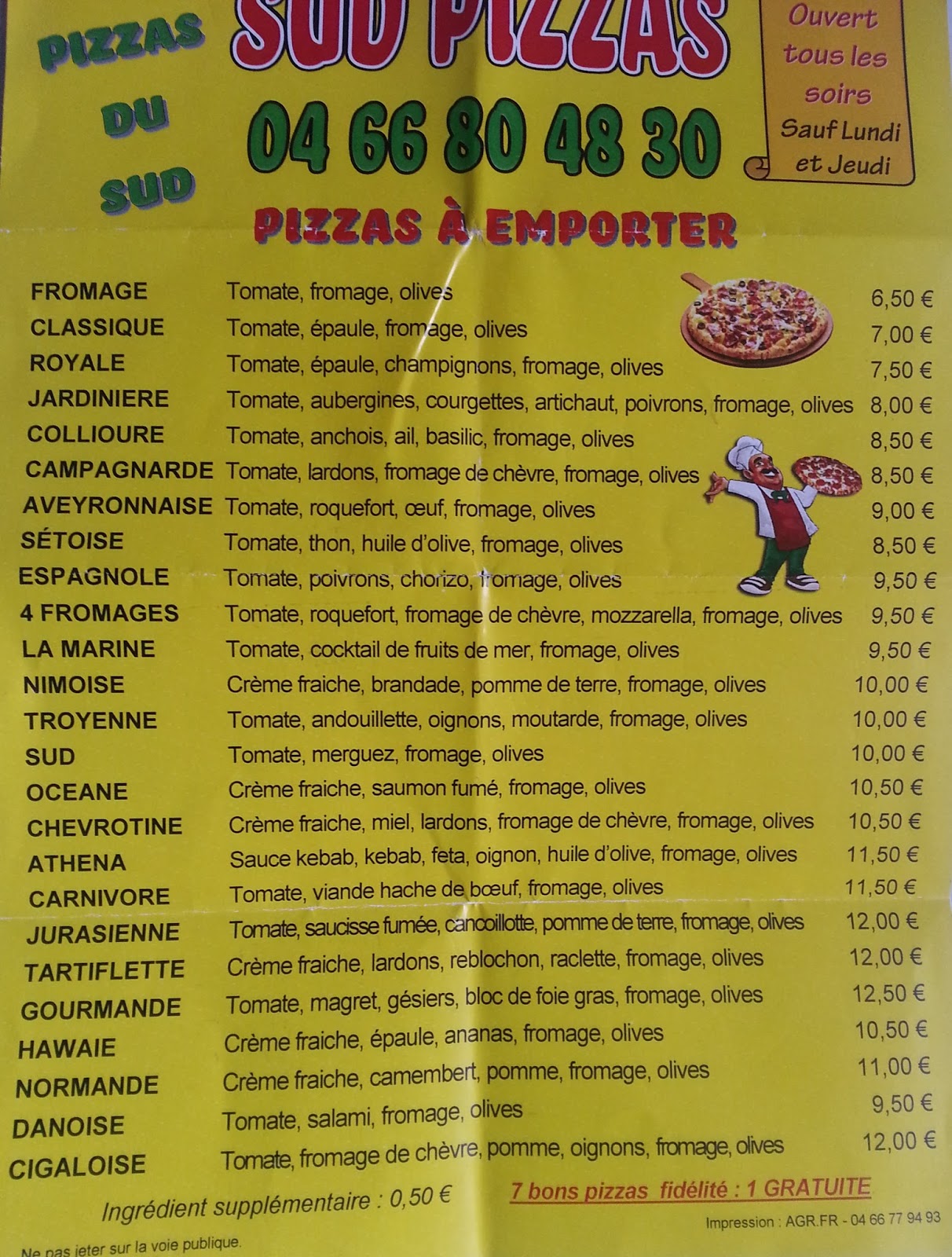 Vive la retraite Sud Pizzas à Saint Hippolyte du Fort