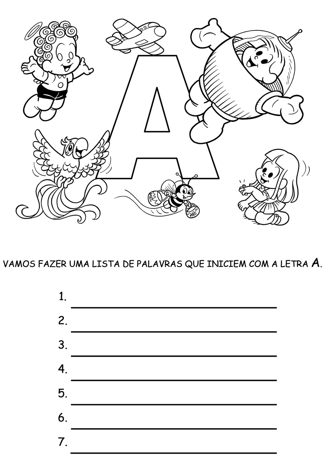 Alfabetizando com Mônica e Turma: Lista de palavras - vogais