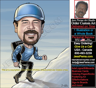 Mountain Climber Caricature Advertising Illustration Cartoonist
