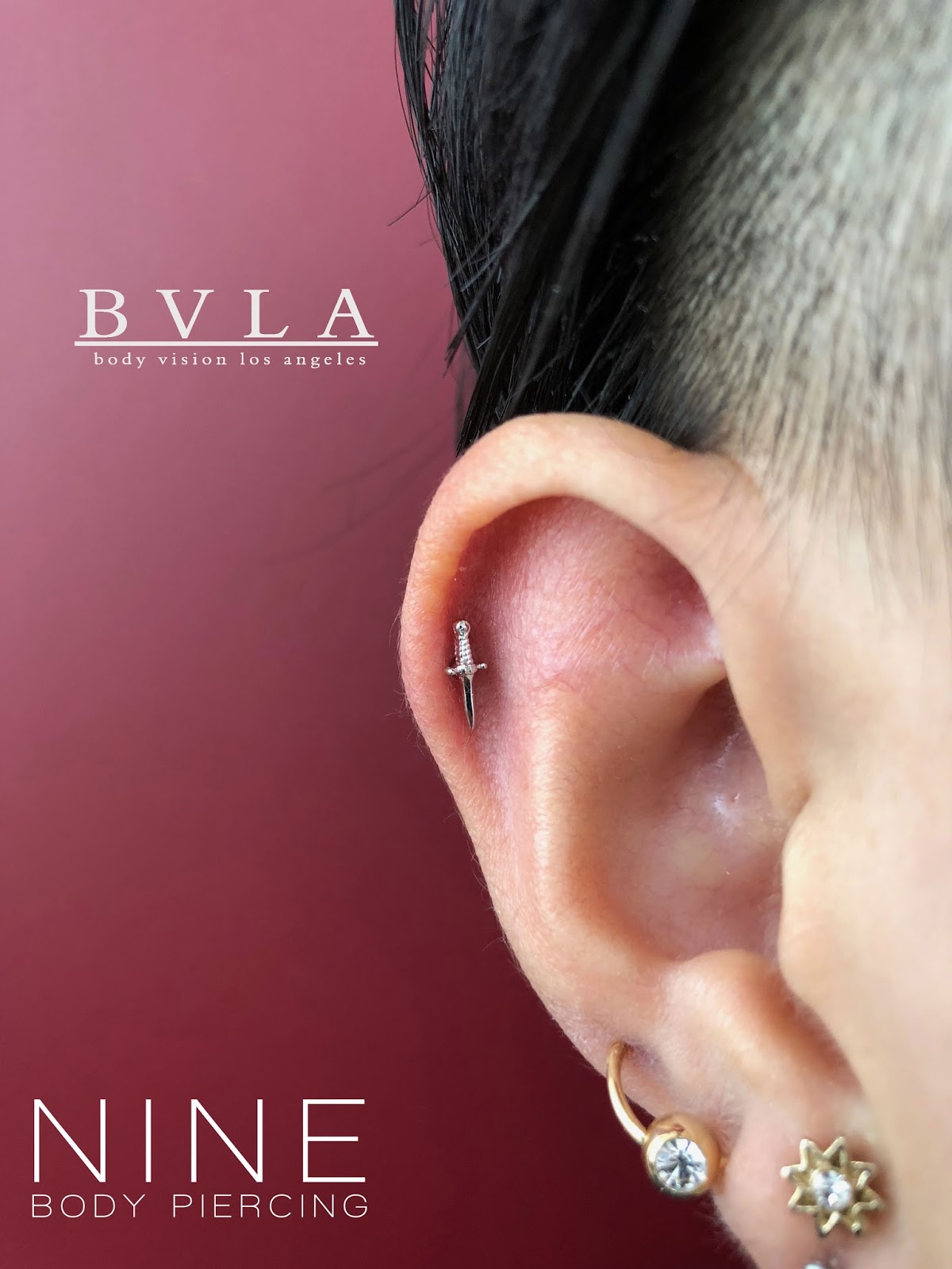 NINE BODY PIERCING BLOG BVLA White Gold Slasher Dagger ヘリックスにBVLA!