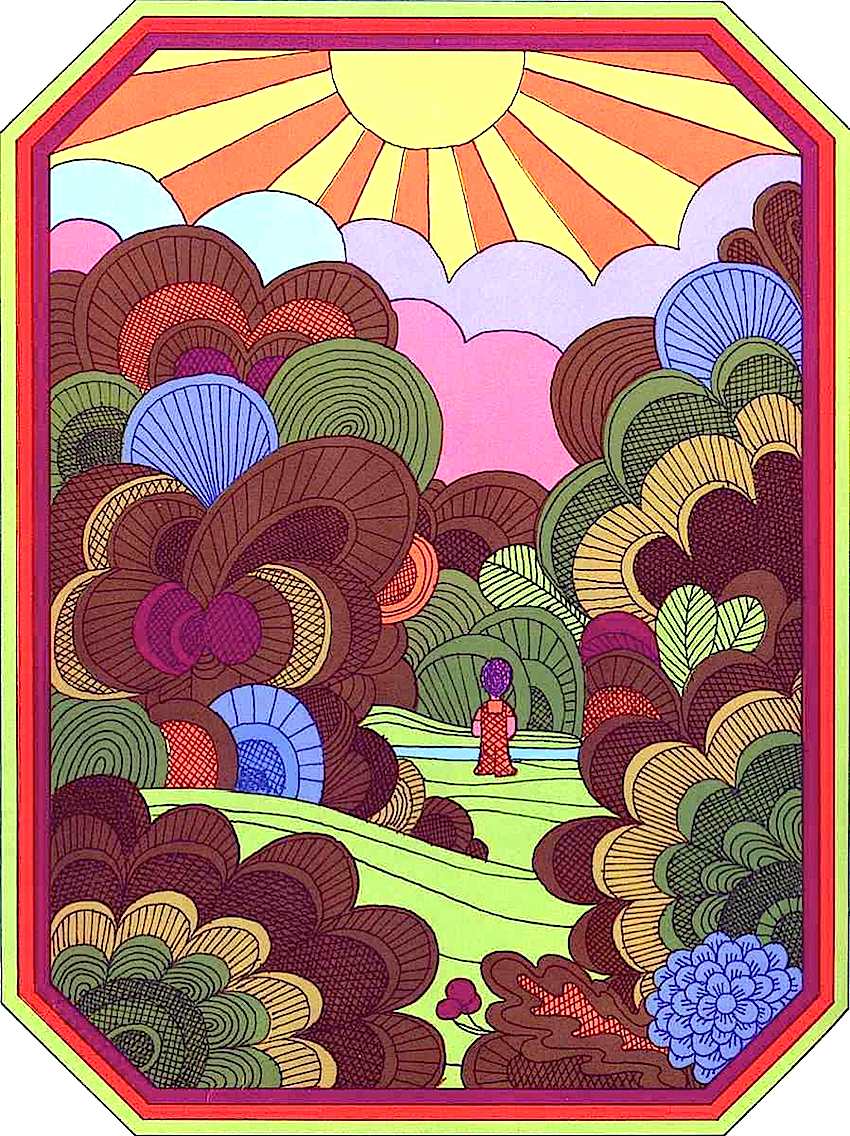 Nicolas Sidjakov 1969 a Nicolas Sidjakov illustration 1969, child in nature, sun