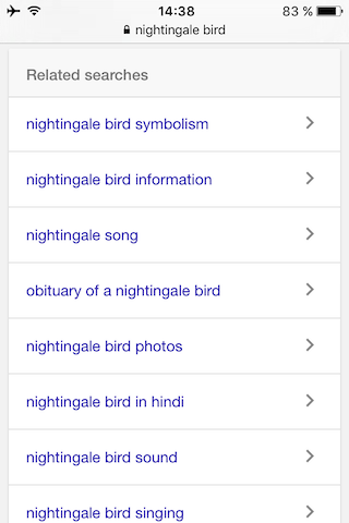 Updated Mobile Google's Related Searches