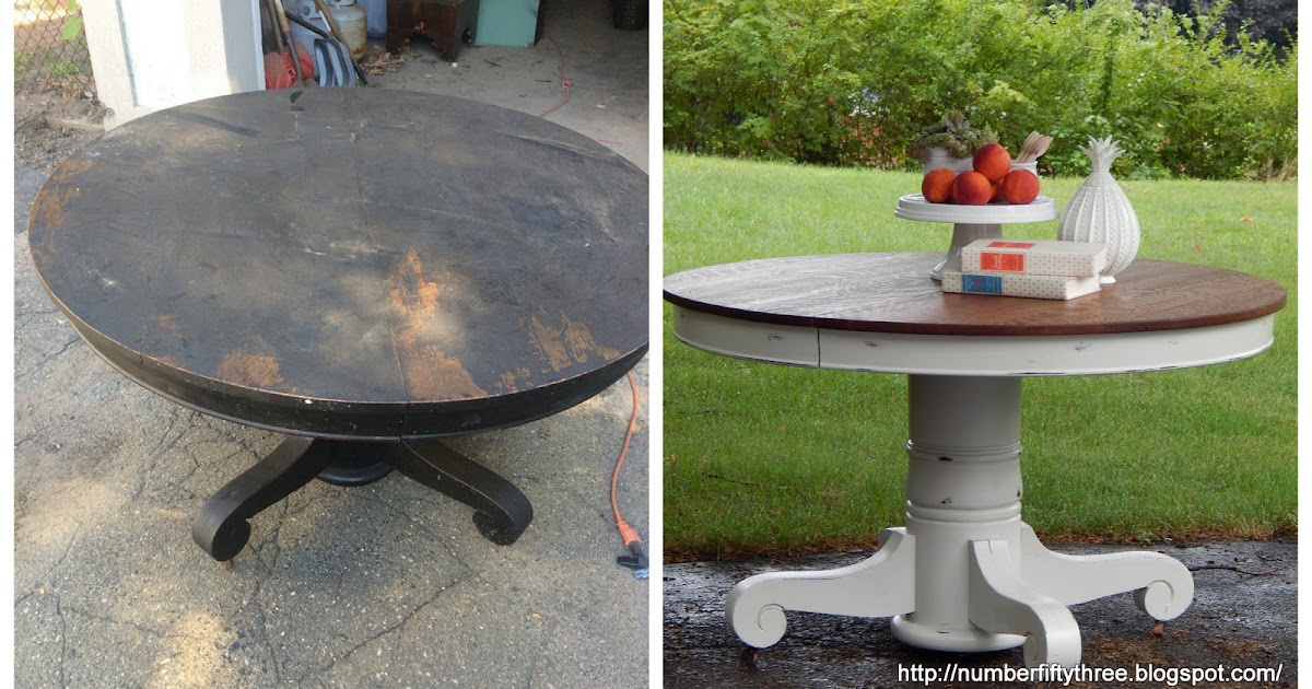 Number FiftyThree Stained & Painted Round Dining Table