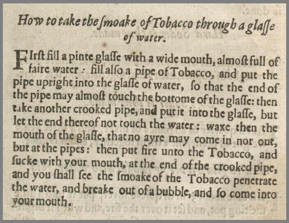 Renaissance bong instructions in text