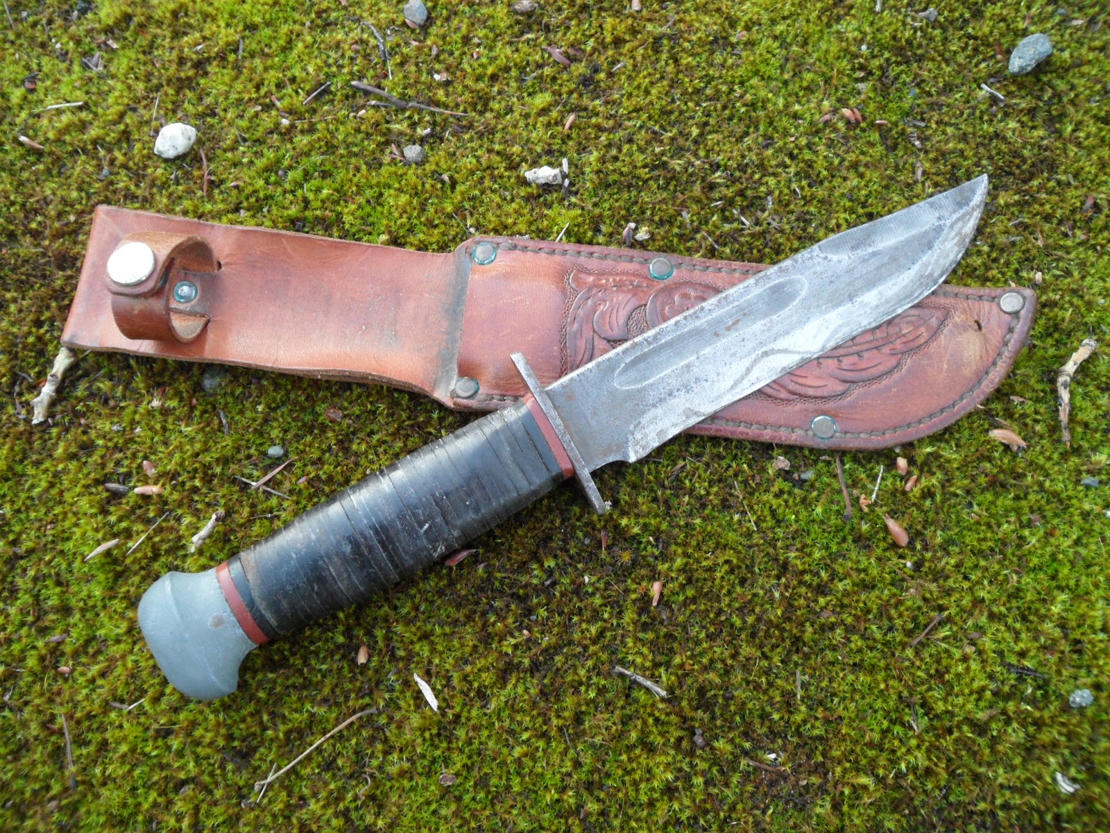 Four Bees RH PAL 36, WW2 US Fighting Knife with Customized Sheath, PAL RH36, The Original KaBar