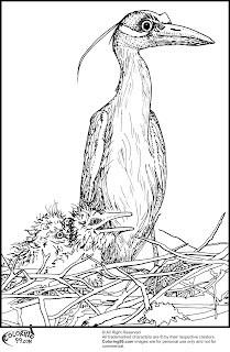 stork and the little babies coloring pages