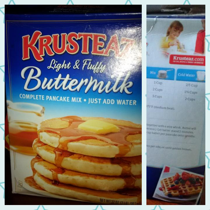 Review of Krusteaz Pancake Mix, Good for Waffles too.