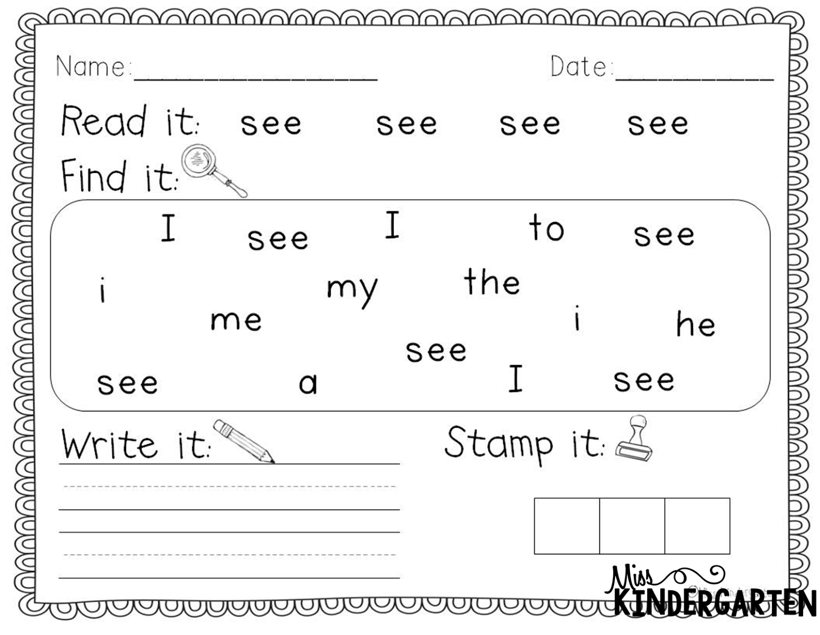 Kindergarten Sight word Coloring Pages | [#] Fresh Coloring Pages