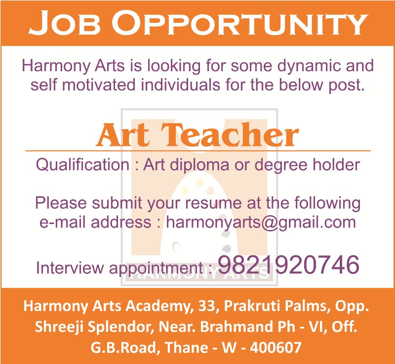 Harmony Arts Job Opportunity to art teacher