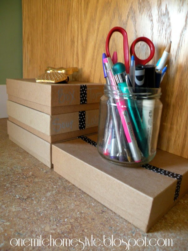 Countertop office supply storage and organization