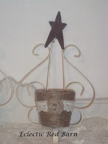 Eclectic Red Barn: Painted Sconce with Jute Wrapped Votive as Candleholder