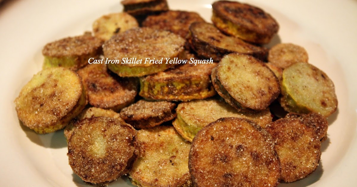 Fleur de Lolly Cast Iron Skillet Fried Yellow Squash