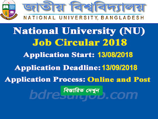 National University (NU) Recruitment Circular 2018 