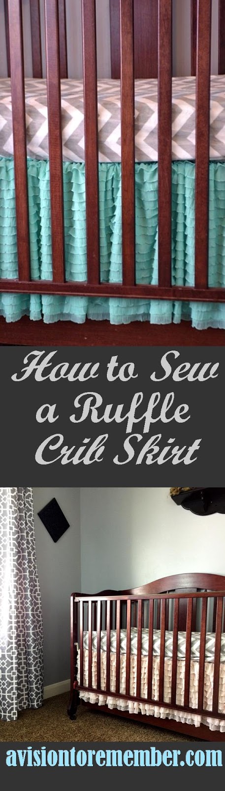 How to sew a Ruffle Crib Skirt, Pink and Cream