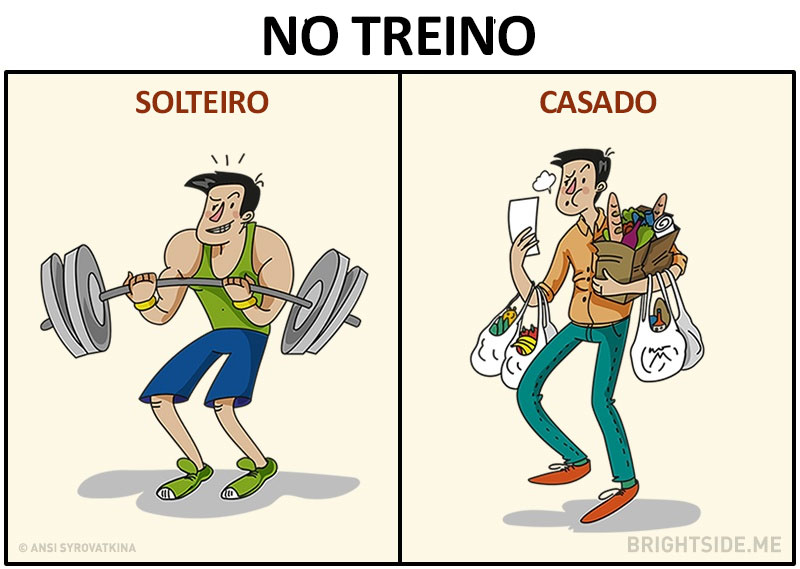 As diferenças entre estar solteiro e casado As diferenças entre estar solteiro e casado