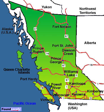Map of Canada Regional City in the Wolrd: British Columbia Map Regional ...