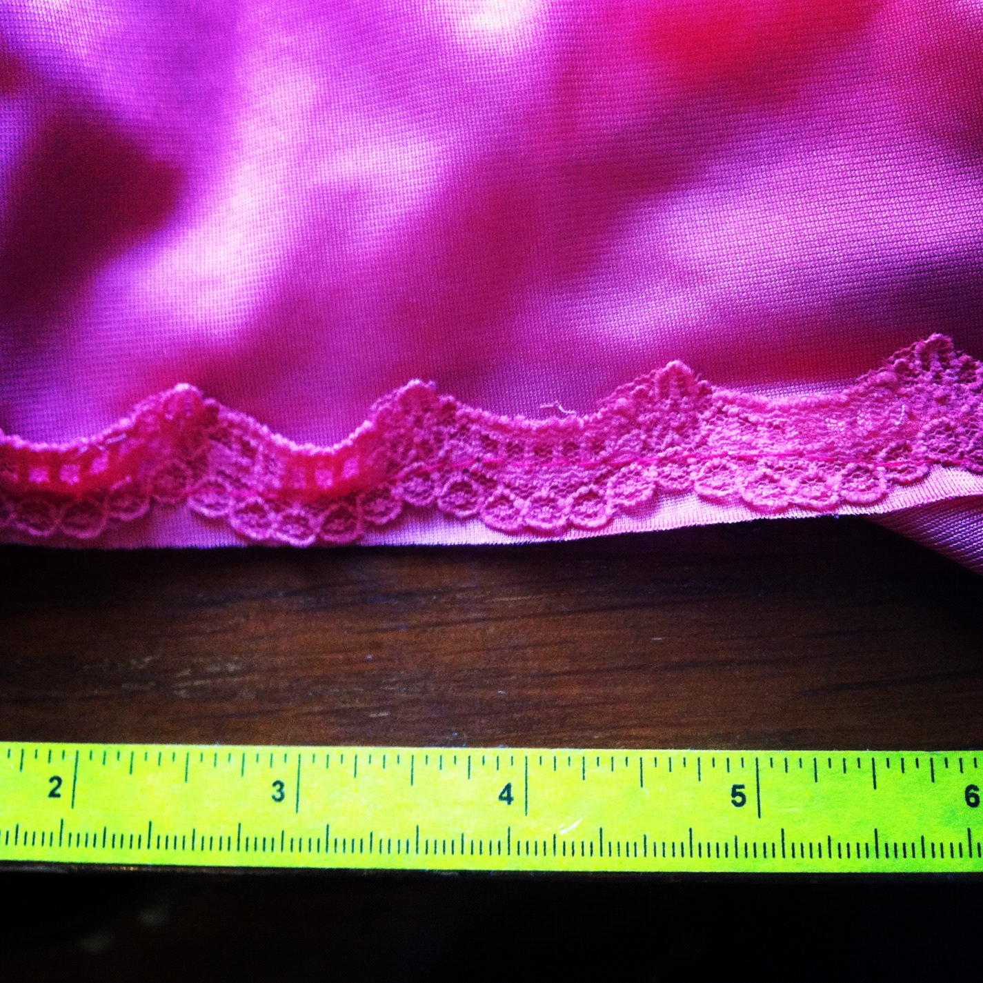 How to sew scalloped lace onto polyester at hem Via Instagram photos