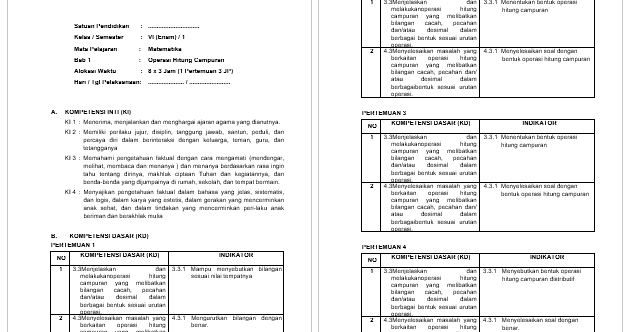 RPP Matematika Kelas 6 Revisi 2018 Kurikulum 2013 GURU MAJU RPP Matematika Kelas 6 Revisi 2018 Kurikulum 2013 GURU MAJU