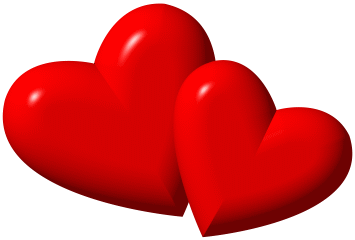 hearts 3d graphic Valentine Two hearts