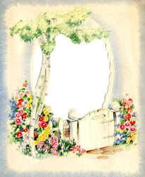 frame garden flower digital printable border flowers tree gate