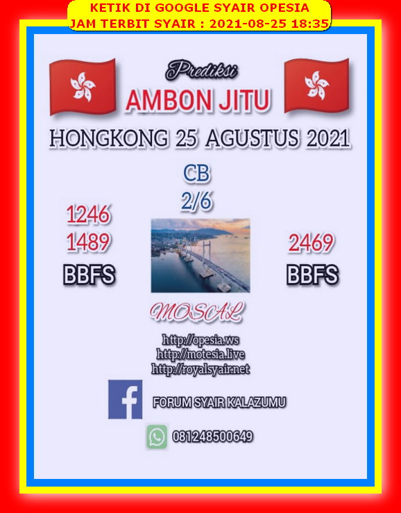 Prediksi Hongkong 25 Agustus 2021 Prediksi Togel Hk Sdy Sgp