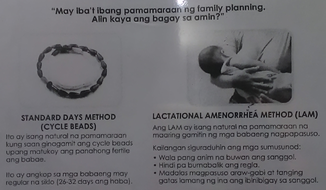 List of modern ways of Family Planning methods in the Philippines