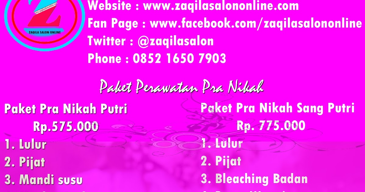 Brosur Salon Zaqila Salon Online Salon Online Khusus Panggilan Untuk Wilayah Tangsel Lulur Panggilan Bsd Creambath Panggilan Bsd Lulur Panggilan Bintaro Lulur Panggilan Pamulang Lulur Panggilan