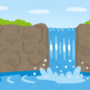 滝のイラスト(背景素材)