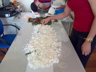 Boodle fight lunch at Office