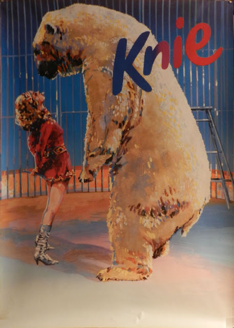 Affiche du cirque Knie 1984 avec en illustration Ursula Bottcher (format mondial)