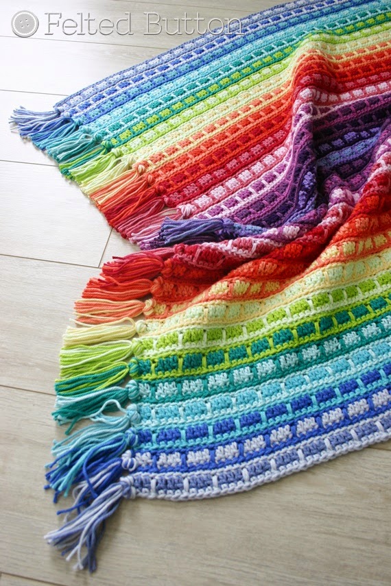 Color Reel Blanket Crochet Pattern by Susan Carlson of Felted Button