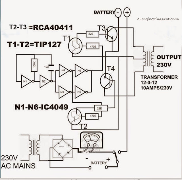 How to make 12 Volts to 240 Volts Inverter - All Engineering Solution 4u