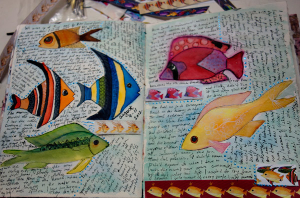 art journal watercolor fish