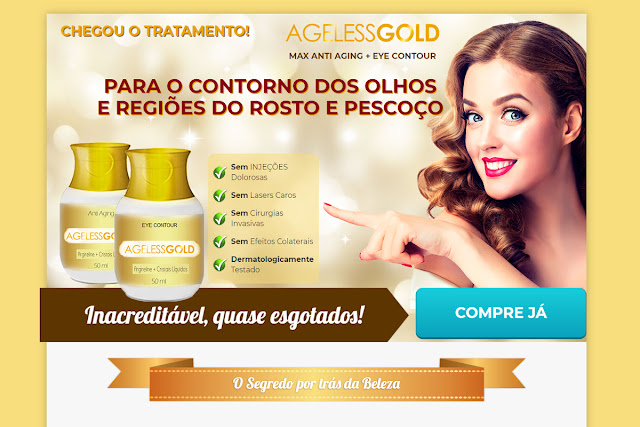 Ageless Gold duas versões do produto rosto pescoço olhos