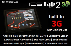 The Latest 9.7" ICS 3G Slim Tablet PC