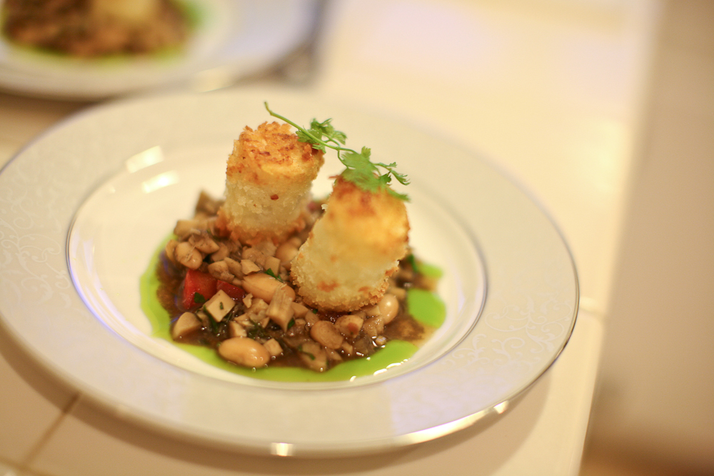 The (Ad Hoc) French Laundry Hearts of Palm with Puree of Marrow Beans