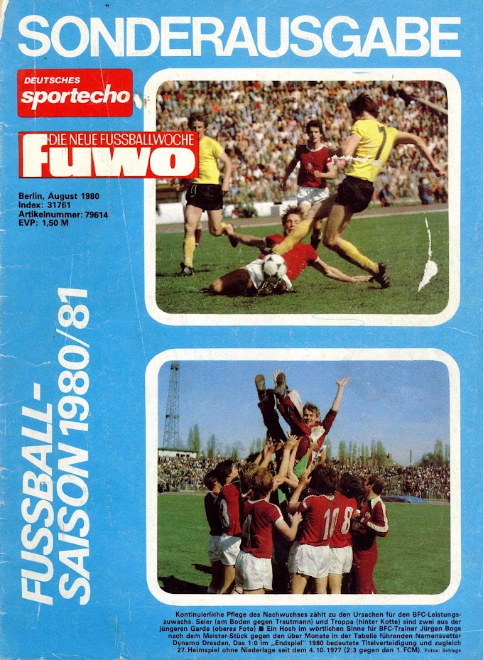 DDR OBERLIGA 1980-81. Les équipes du championnat.